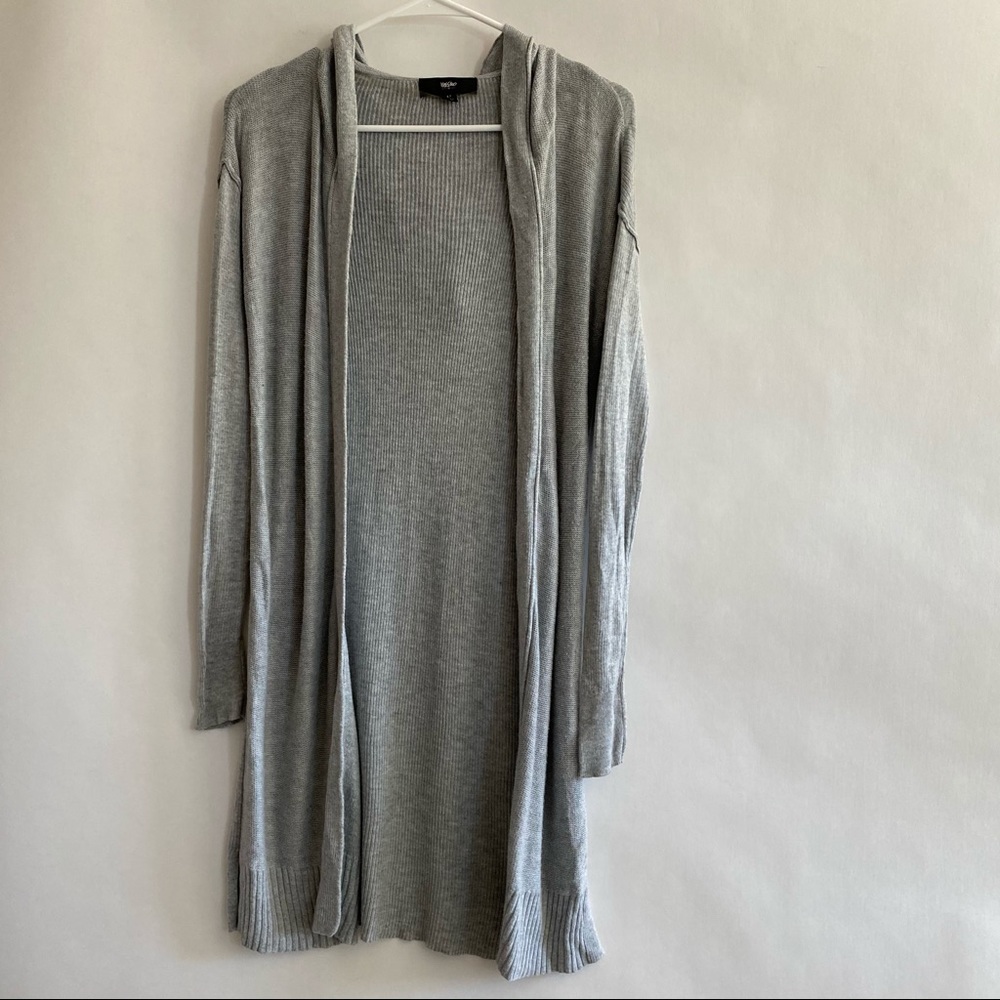 Grey cardigan sweater with hood size small